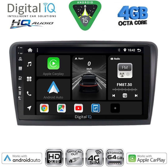 Digital IQ Ηχοσύστημα Αυτοκινήτου για Skoda Rapid 2014-2019 με Clima (Bluetooth/USB/WiFi/GPS/Apple-Carplay/Android-Auto) με Οθόνη Αφής 9"