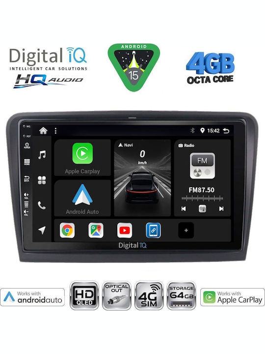 Digital IQ Car Audio System for Skoda Rapid 2014-2019 with Clima (Bluetooth/USB/WiFi/GPS/Apple CarPlay/Android Auto) with 9" Touch Screen