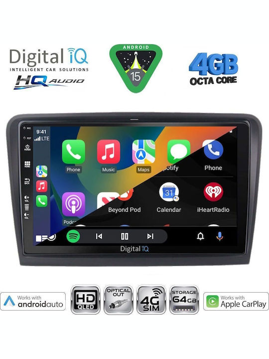 Digital IQ Car Audio System for Skoda Superb 2008-2015 with Clima Bluetooth USB WiFi GPS Apple CarPlay Android Auto with 10" Touch Screen