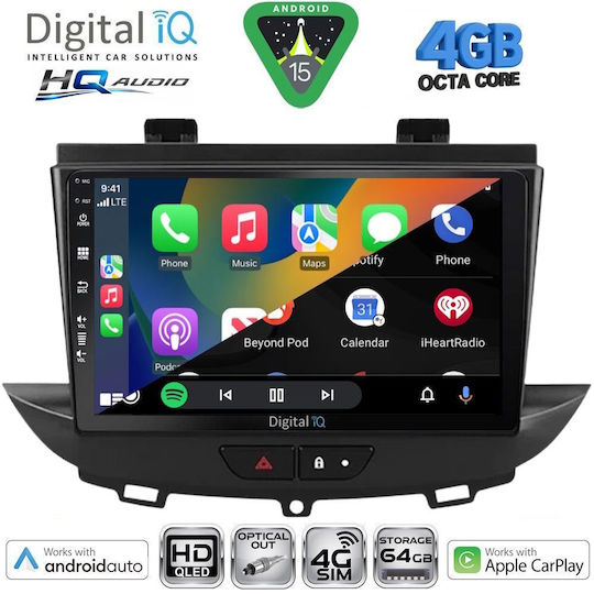 Digital IQ Ηχοσύστημα Αυτοκινήτου για Opel Crossland / Grandland 2017 (Bluetooth/USB/WiFi/GPS/Apple-Carplay/Android-Auto) με Οθόνη Αφής 9"