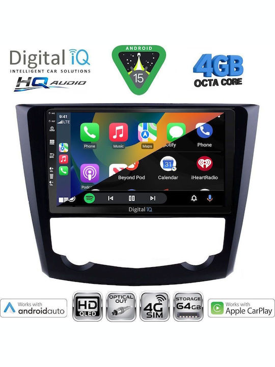 Digital IQ Car Audio System for Renault Kadjar 2015-2022 Bluetooth USB WiFi GPS Apple CarPlay Android Auto with 9" Touch Screen