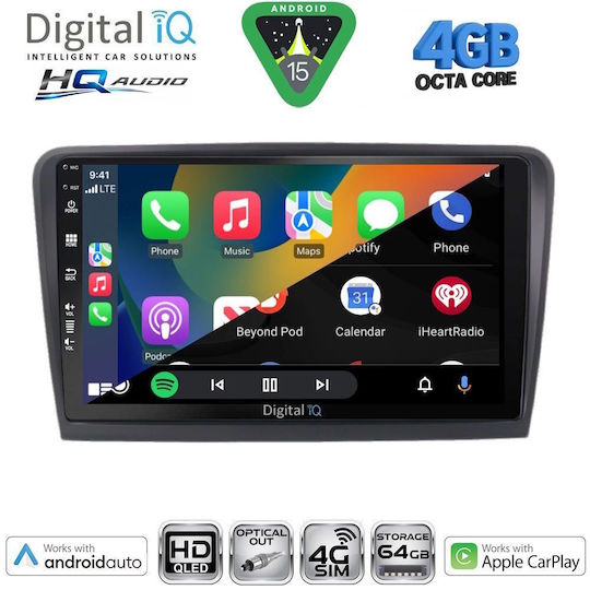 Digital IQ Ηχοσύστημα Αυτοκινήτου για Skoda Rapid 2012-2023 με Clima (Bluetooth/USB/WiFi/GPS/Apple-Carplay/Android-Auto) με Οθόνη Αφής 9"