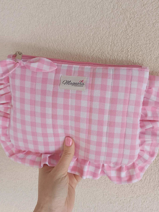 Yφασμάτινο Νεσεσέρ Βολαν "pink Gingham"