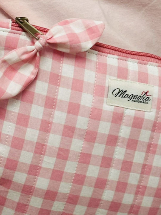 Платнен Козметичен Несесер Волан Pink Gingham