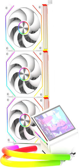 ProGaming GlacierView 360 Wasserkühlung AIO CPU mit 3 Lüfterabmessungen 120mm und ARGB Beleuchtung Weiße