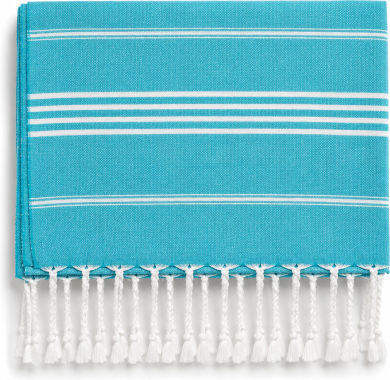Morena Spain Morena Spain Strandtuch Hellblau mit Fransen 100x178cm