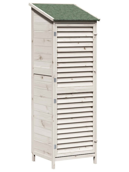 Wooden Garden Shed White 0.59x0.56x1.76m