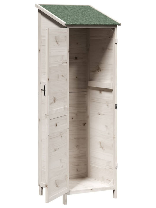 Wooden Garden Shed White 0.595x0.56x1.765m