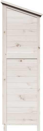 Wooden Garden Shed White 0.59x0.56x1.76m