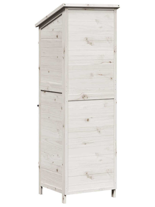 Wooden Garden Shed White 0.595x0.56x1.765m