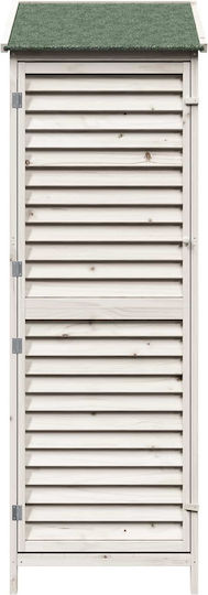 Wooden Garden Shed White 0.59x0.56x1.76m