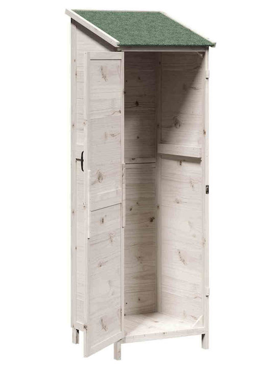 Wooden Garden Shed White 0.595x0.56x1.765m