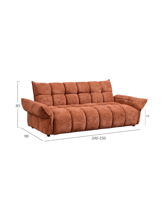 Melu Three Seater Sofa Bed Terracotta 240x90x85cm