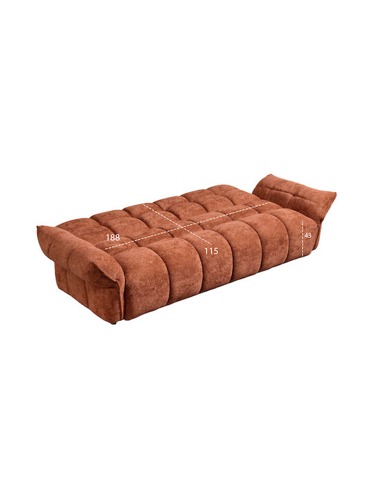 Melu Three Seater Sofa Bed Terracotta 240x90x85cm