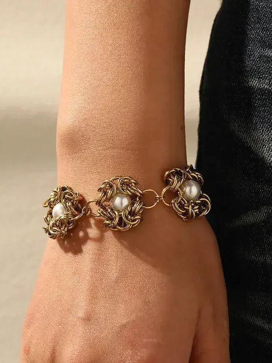 Damen Armband aus Stahl mit Perlen Damen Armband aus Stahl mit Perlen
