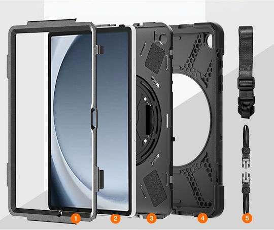 Armor Case Mit Handgriff und Tragegurt Samsung Galaxy Tab A9 8.7 Marineblau