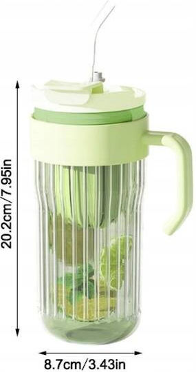 ecarla Plastic Cocktail/Drinking Glass Purple With Straw 550ml