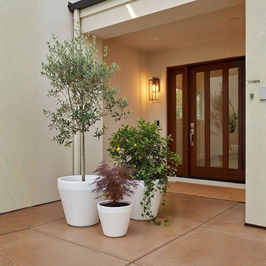 HowHomely Set of 2 White Flower Pots