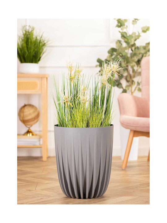 HowHomely Kunststoff-Blumentopf Grau 25x30cm