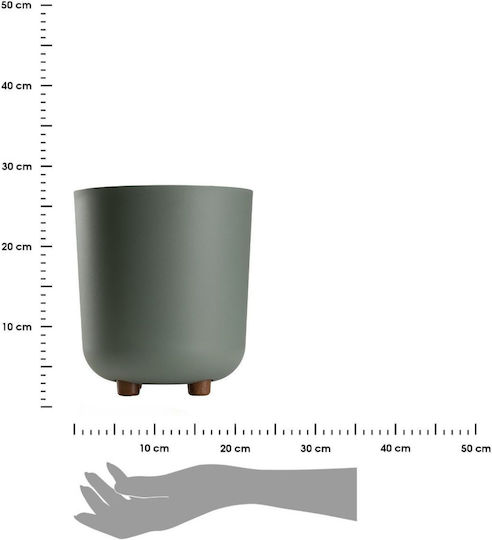 HowHomely Ghiveci De Flori Gri-Verde 27.4 Cm
