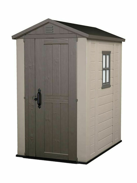 Plastic Garden Shed Factor with Air Vents L1.29xW1.89xH2.17m