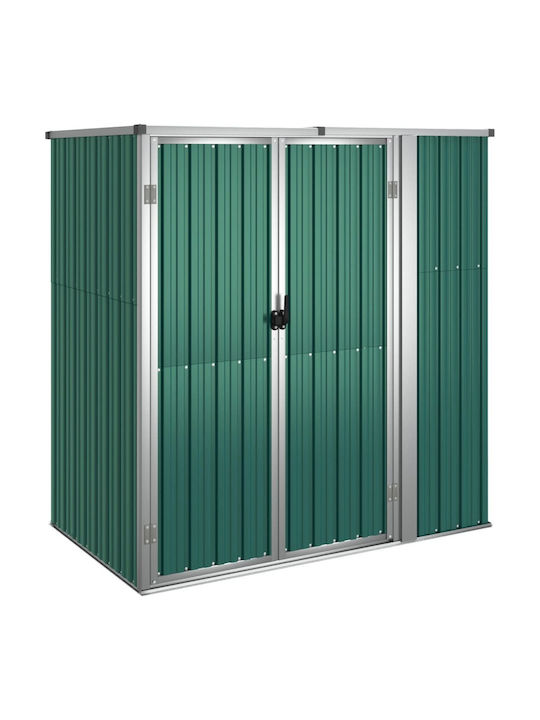 Metallic Garden Shed Galvanized Green M1.61xW0.89xH1.61m