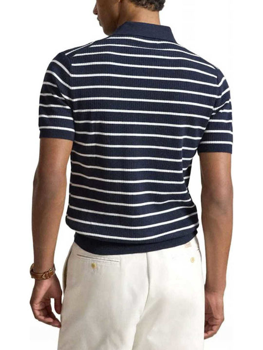 Polo Short Sleeve Blouse Dark Blue/White