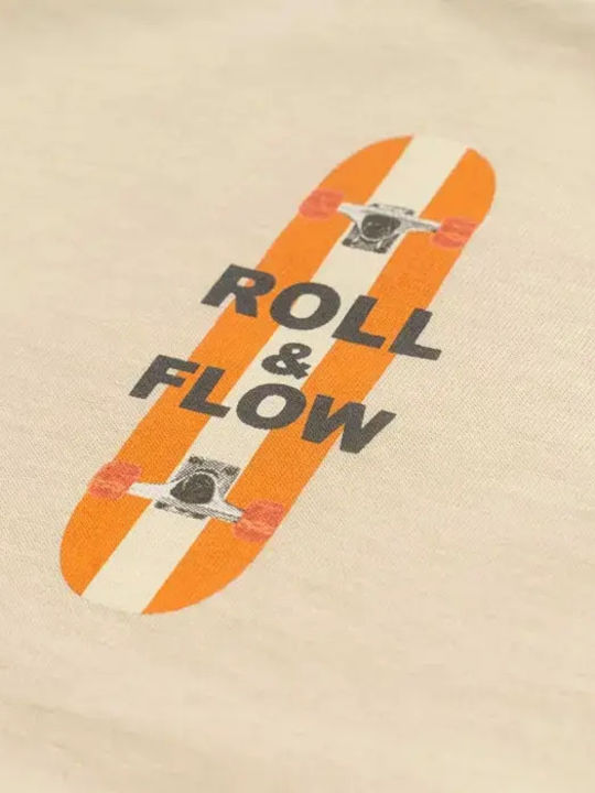 Kinder-T-Shirt Beige Roll and Flow