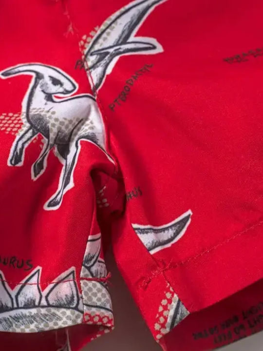 Mayoral Dinosaur Kids Swimwear Swim Shorts Red