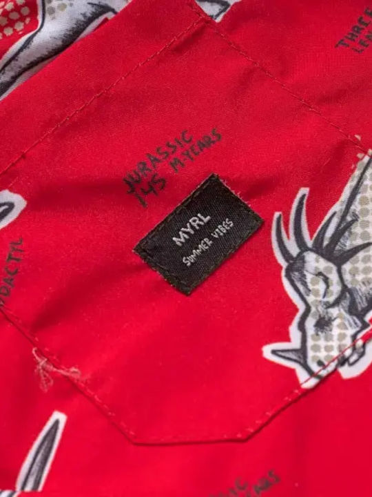 Mayoral Dinosaur Kids Swimwear Swim Shorts Red