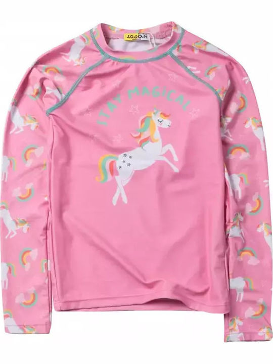 Losan Costum De Baie Pentru Copii Rashguard Roz