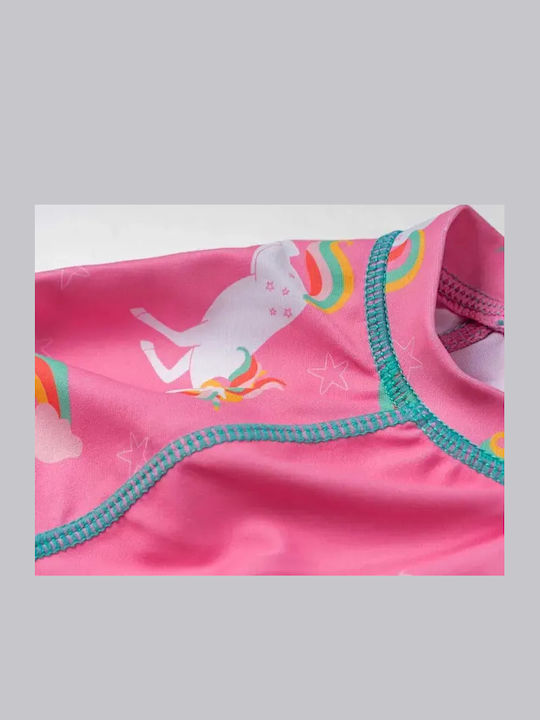 Losan Costum De Baie Pentru Copii Rashguard Roz