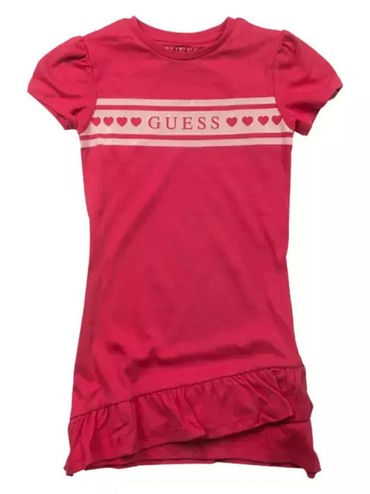 Children's Dress Short Sleeve Fuchsia
