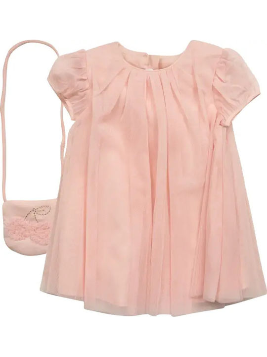 Mädchenkleid Kurzärmelig Tüll Rosa Fuchsia