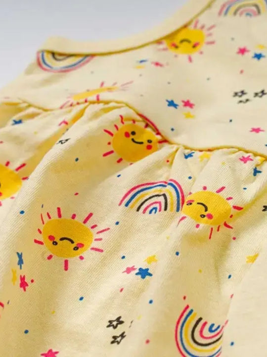 Children's Dress Sleeveless Double Cream Suns