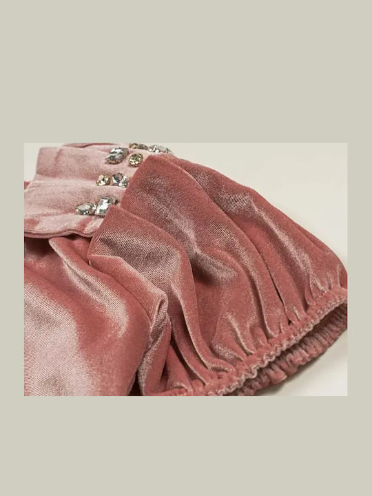 Kinderkleid Kurzärmelig Samt Pink