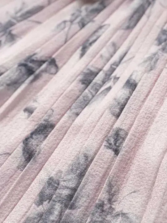 Mädchenkleid Langärmeliges Tüll Blumen Set aus 2 mit Mantel und Zubehör Rosa