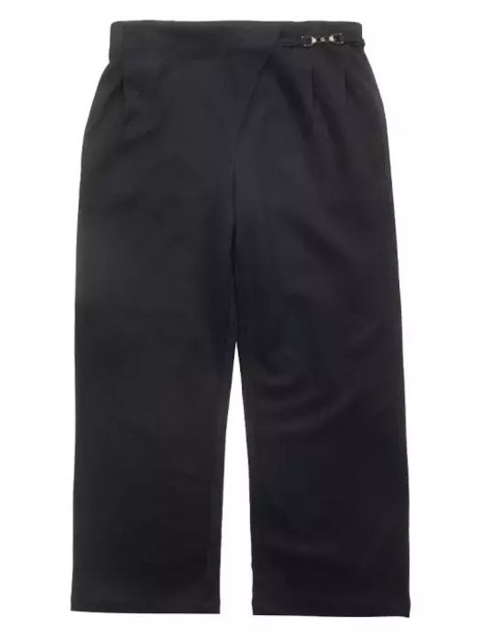 Kinder Schlaghose Stoff Marineblau Lang
