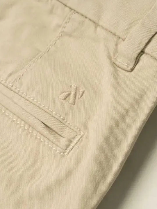 Kids' Chino Fabric Pants Beige Basic