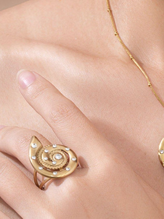 Callajewels Damen Stahl Vergoldetes Ring