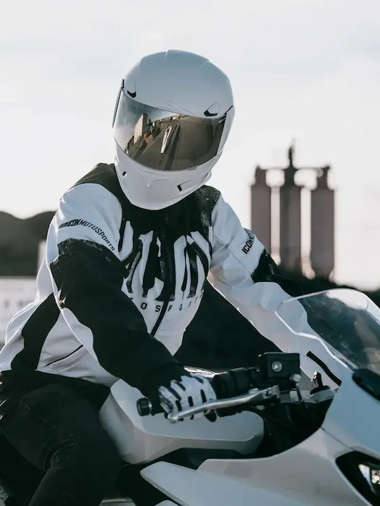 Icon Merc3 Anomaly Summertime Men's Riding Jacket Softshell Black/White