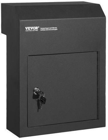 Vevor Κουτί Ρίψης Κλειδιών 12x6x16" Κλειδαριά Μαύρο Cqxbx12616inyug59v0