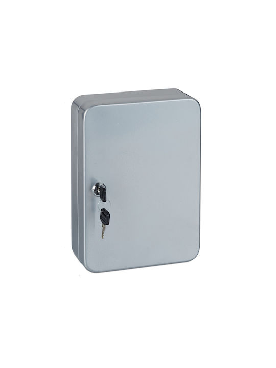 Suport metalic pentru chei, depozitare 48 chei, brelocuri, dimensiuni 25 x 18 x 7,5 cm, gri Relaxdays