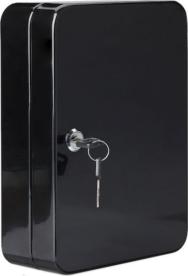 Metal Key Storage Box 48 Keys Keychains Dimensions 25 X 18 X 7.5 Cm Black Relaxdays