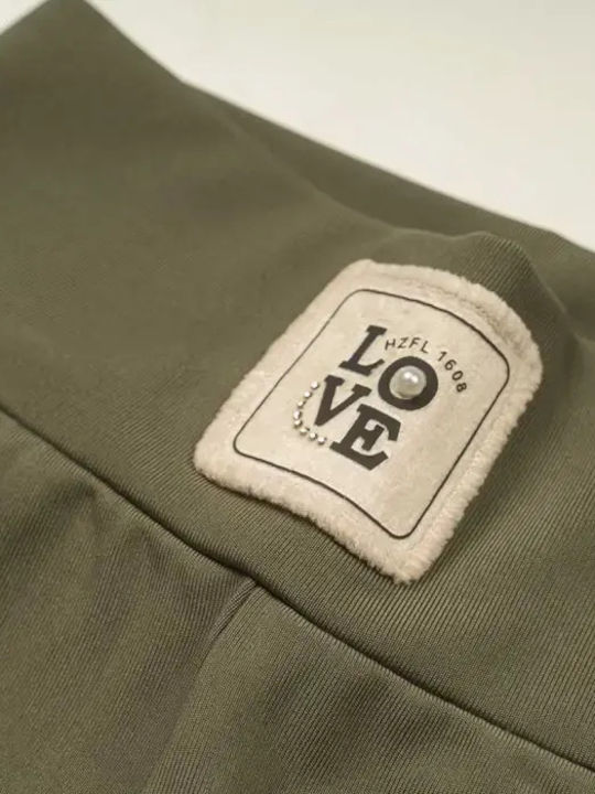 Kinder Leggings Lang Khaki