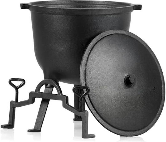 Oală Din Fontă Zola 10 L 3 Picioare Capac Inclus 37.5 X 47.5 Cm Neagră