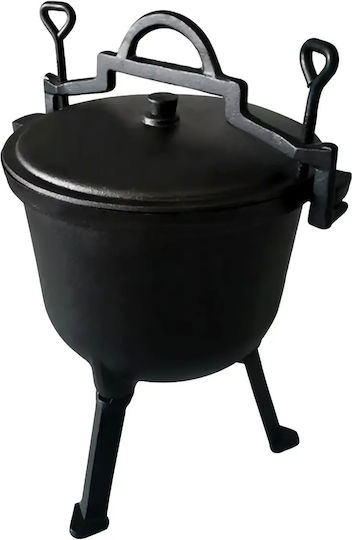 Oală Din Fontă Zola 10 L 3 Picioare Capac Inclus 37.5 X 47.5 Cm Neagră