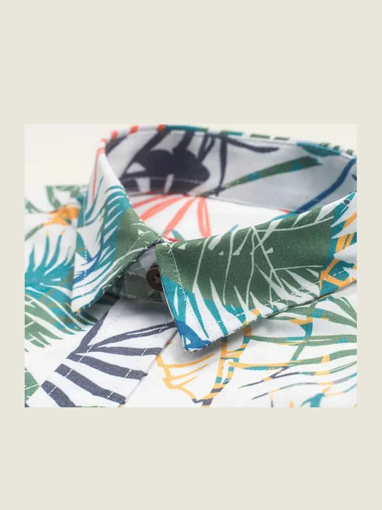 Kids Floral Short-sleeved Shirt Green