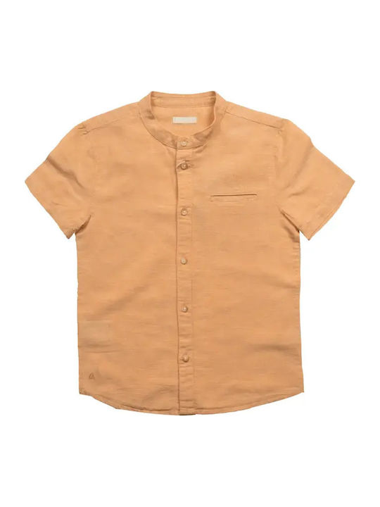 Kids Shirt Short Sleeve Linen Orange