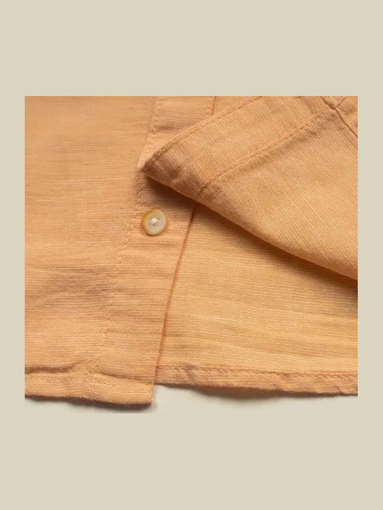 Kids Shirt Short Sleeve Linen Orange